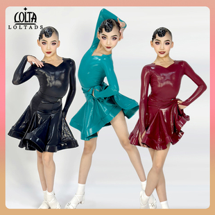 洛利塔网红女童拉丁舞比赛服儿童演出服春秋季少儿拉丁规定服
