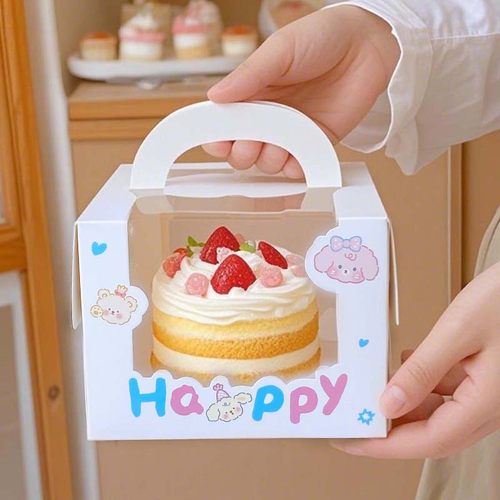 四寸蛋糕盒4寸手提甜品包装盒