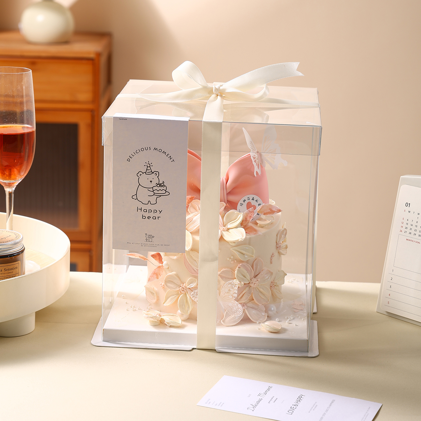 网红透明生日蛋糕盒4/6/8寸10/12寸四六/八/十二寸蛋糕包装盒定制