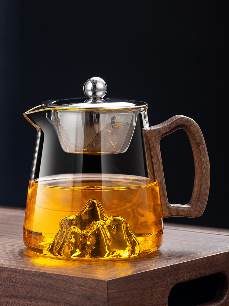 核桃加厚玻璃配盖杯茶漏家用茶具茶隔器懒小清干泡茶