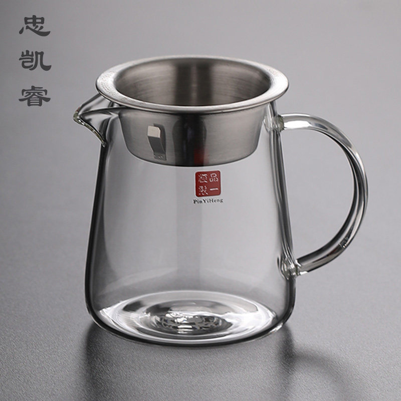 Утолщенная стеклянная чашка fair cup tea drain встроенный чайный сервиз набор высококачественных мужских чашек для чая с высокой термостойкостью диспенсер для морского чая с крышкой Изображение 1