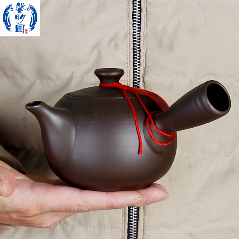 大埔陶瓷日式素陶茶壶带壶绳过滤