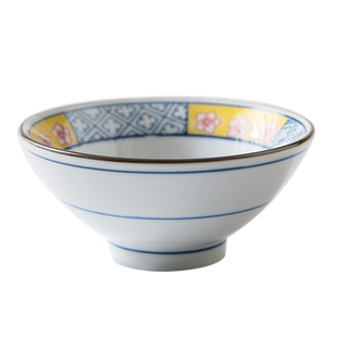 大埔馨明园陶瓷釉下彩手绘日式斗笠碗5英寸轻食小面碗便当饭菜碗