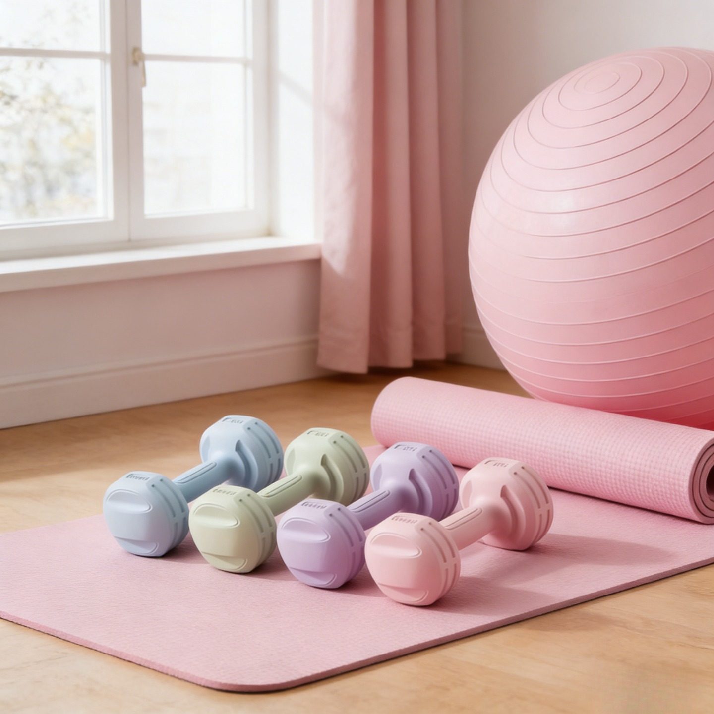 小哑铃孕妇女士健身器材家用瘦身瘦手臂瘦腿减肥学生儿童哑铃一对