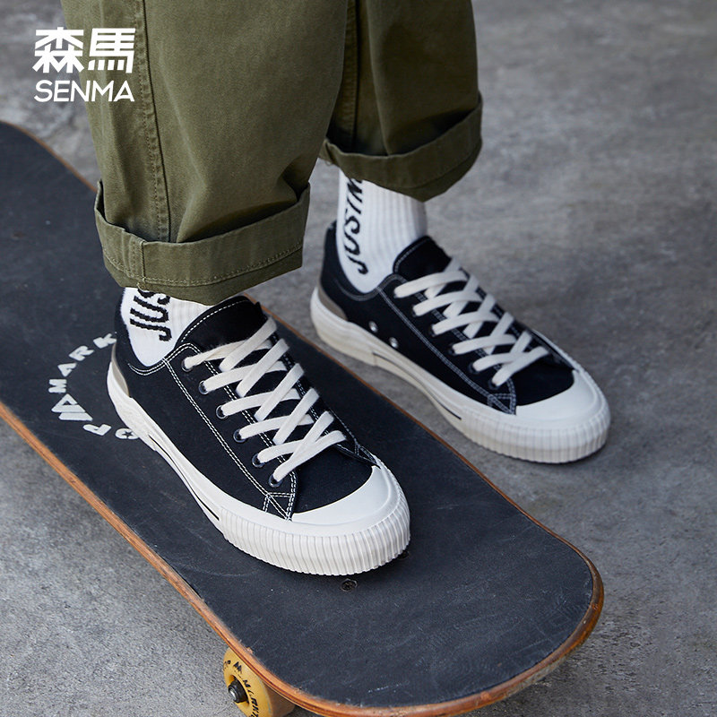 森马板鞋男2026年新款透气帆布鞋百搭学生青少年运动时尚休闲鞋子