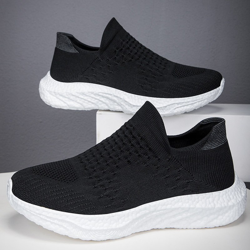 多运动走路鞋一脚蹬男鞋夏季透气飞织网面袜子鞋轻便软底休闲潮鞋,流行男鞋,健步鞋,淘宝优惠券,粉丝福利购,淘宝优惠卷