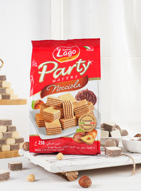 意大利进口lago爱利地榛子味威化饼干休闲零食小吃榛仁香脆好吃