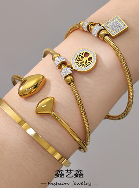 欧美时尚气质女士手环轻奢风锆石