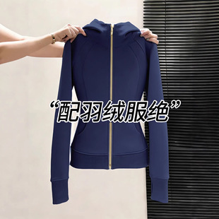 修身显瘦卫衣外套女款春季连帽收腰紧身上衣女装早春羽绒服内搭新