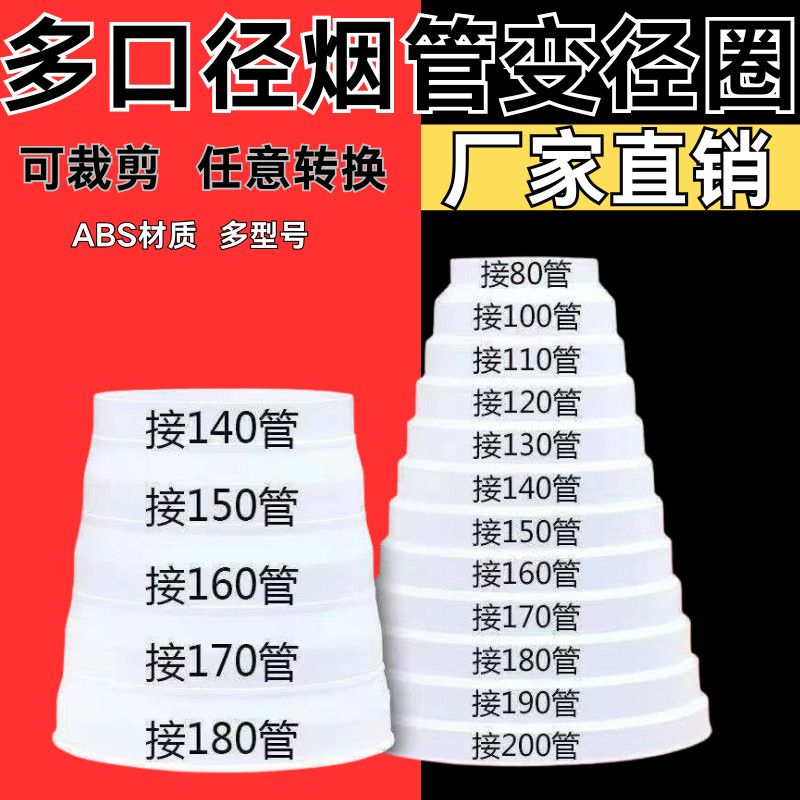 厨房抽油烟机排气管接头抽油烟机变径圈排风管转换接头烟管变径器