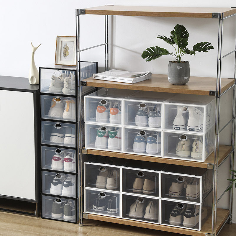 折叠鞋盒收纳盒透明抽屉式宿舍塑料省空间鞋架简易鞋子家门口神器