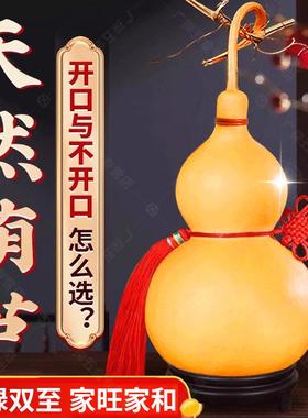 天然葫芦挂件真木胡芦带龙头大号文玩招财开口门对门客厅玄关摆件