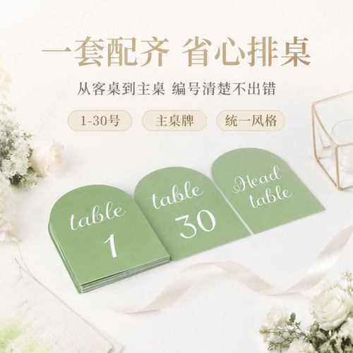 婚礼英文字母1-30号桌牌套装
