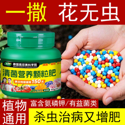 植界正品清菌营养颗粒肥花卉多肉发财树绿萝植物通用杀菌剂缓释肥