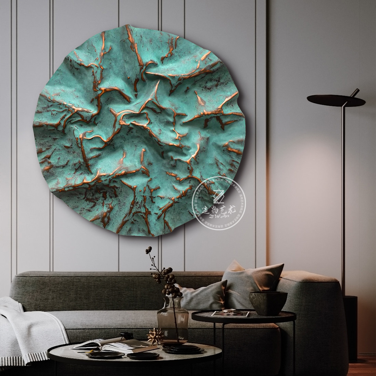 3D立体雕刻金山脉装置艺术壁画