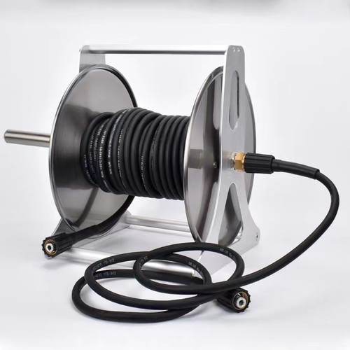 高压水管收纳架卷管器不锈钢金属洗车机洗车防爆钢丝管收卷器清洗