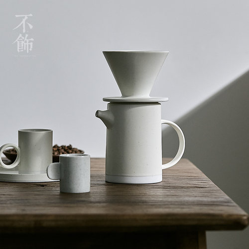 艺术糯米白V60陶瓷手冲滤杯