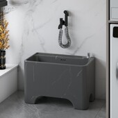 高脚北欧灰岩板纹陶瓷拖把池家用阳台卫生间洗拖布池户外水池