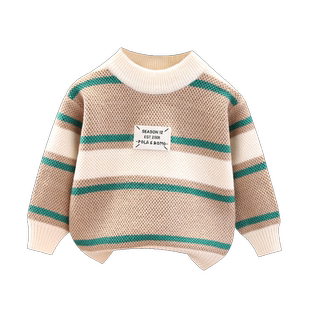 男童毛衣加绒加厚2025秋冬新款小童宝宝针织打底衫儿童保暖线衣潮