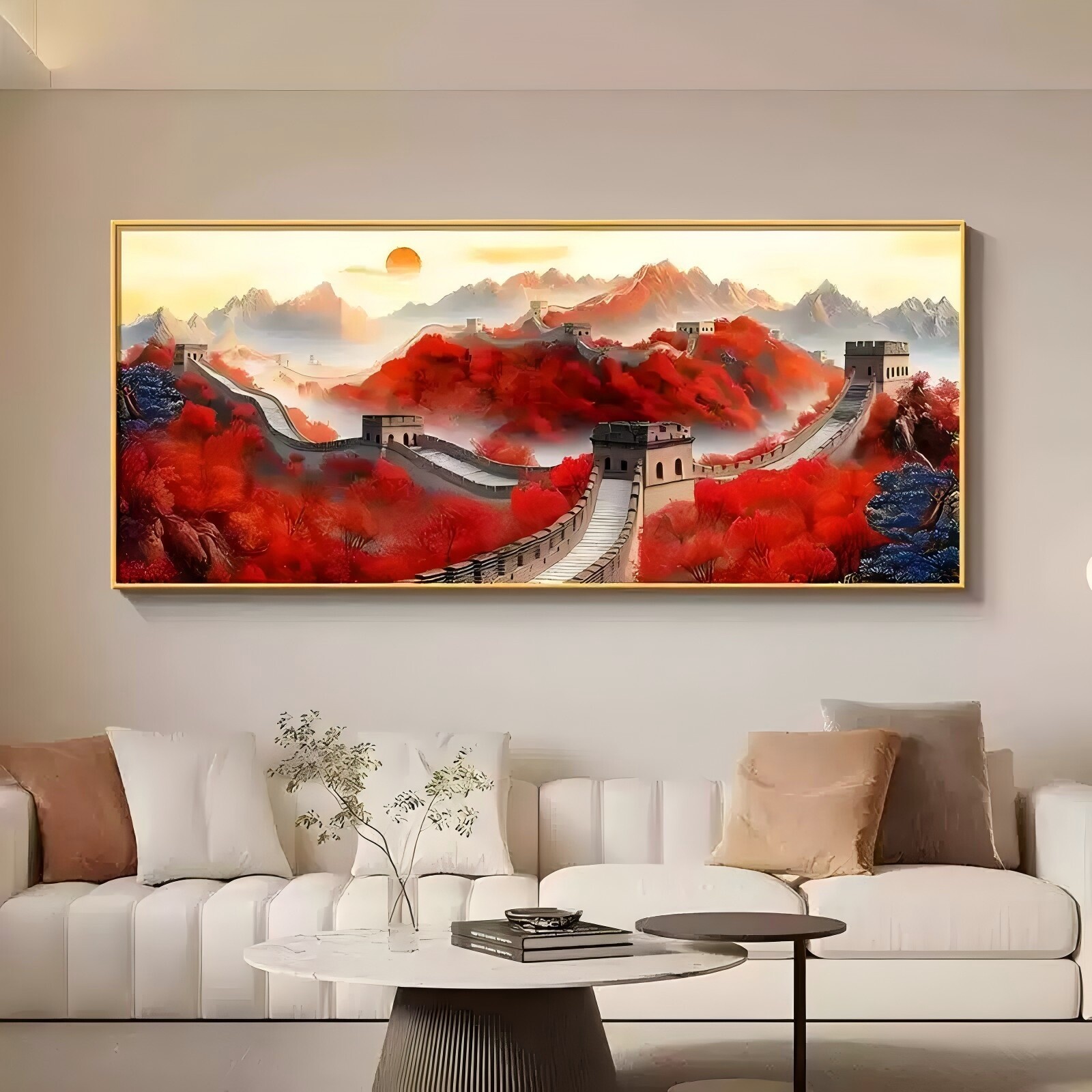万里长城客厅装饰画鸿运当头沙发背景墙挂画办公室卧室床头壁画