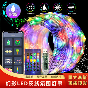 跨境智能点控LED灯饰RGB幻彩皮线灯星星灯串装饰氛围灯仙女串串灯