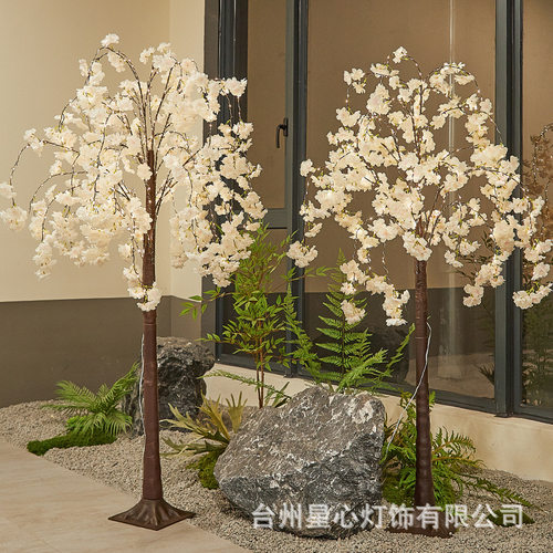 跨境节日氛围灯结婚婚礼装饰灯摆件创意发光仿真樱花树灯led灯串