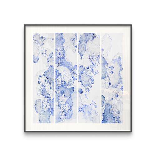新中式客厅沙发背景墙餐厅装饰画玄关荷花挂画茶室餐厅青花壁画