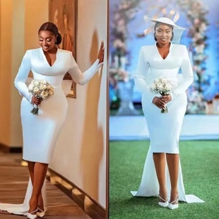 Floor Sleeves Length Wedding Backless Pearls Dresses Long