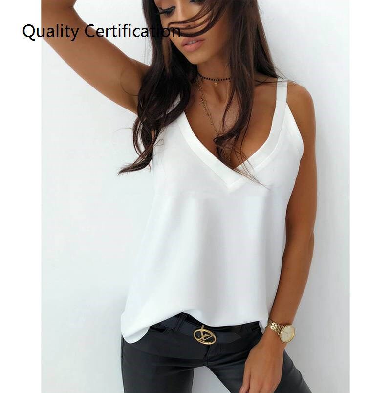 s V neck Solid color Simple T-shirts Tank Top Tops Tee