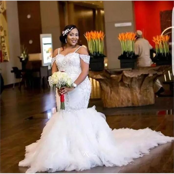 White African Mermaid Wedding Dress Plus Size Wedding Gowns