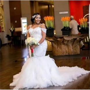 White African Mermaid Wedding Dress Plus Size Wedding Gowns