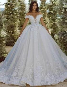 Ball Gown Princess Wedding Dresses Appliques Glamorous Robe