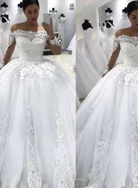 Wedding Dresses Off Shoulder Lace  Long Sleeve wedding Gown