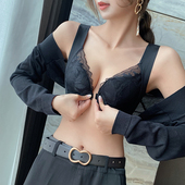 聚拢薄款 性感蕾丝文胸前扣大码 宽肩带2025年新款 夏内衣女大胸显小