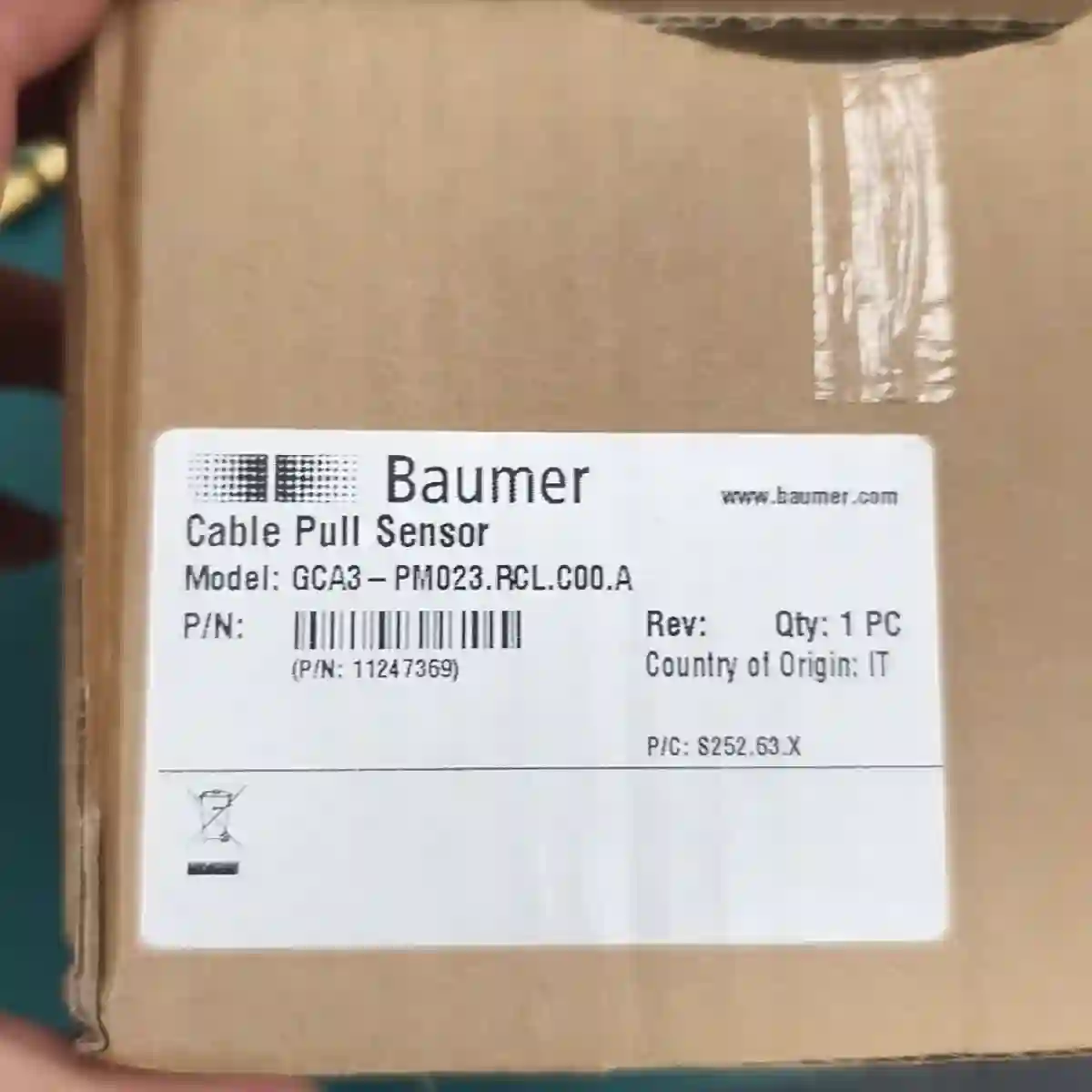 德国Baumer堡盟电缆拉力传感器，型号GCA3-PM0议价