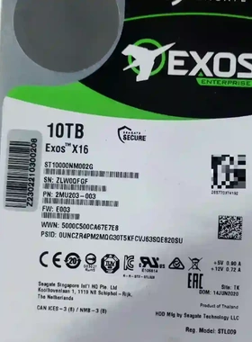 希捷ST10000NM002G 10T 3.5寸7.2K议价