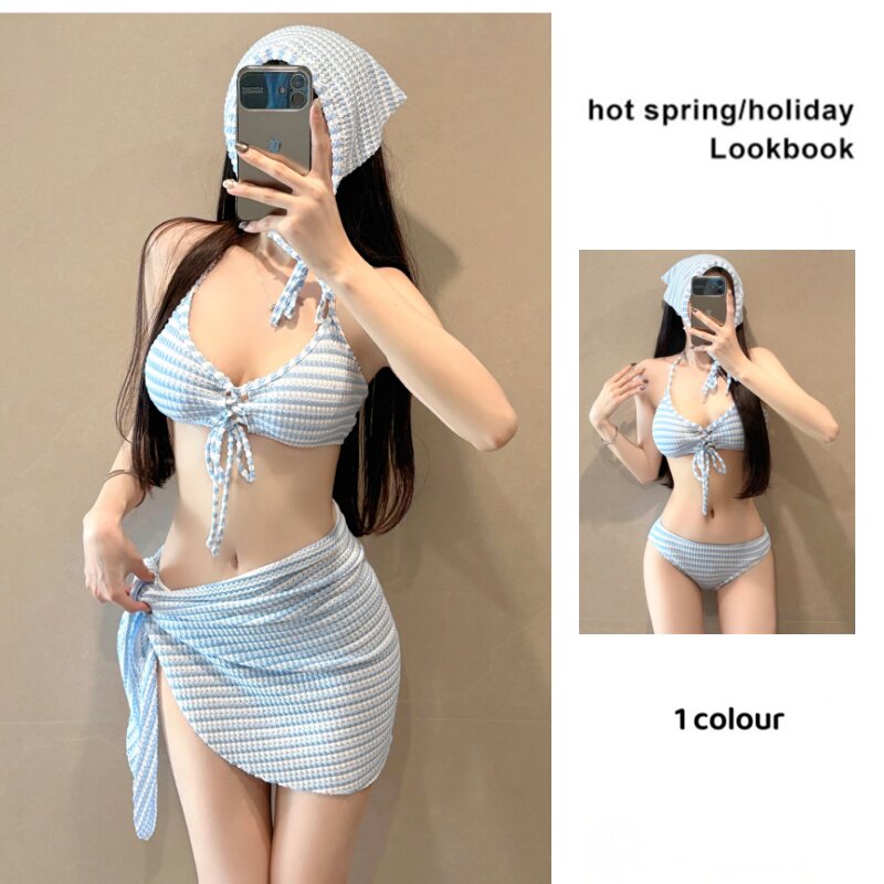 泳衣女比基尼新款2026多巴胺少女萌妹性感辣妹纯欲风温泉度假泳装