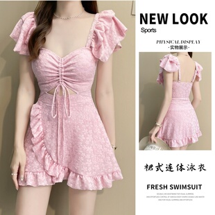 女 遮肚肉显瘦学生甜美保守高级感泳装 新款 2026绝美泳衣女连体裙式