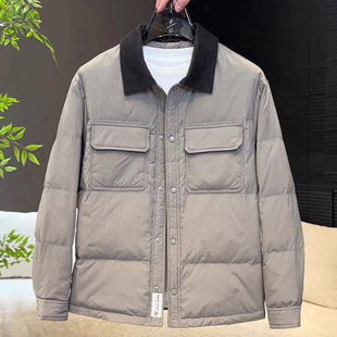 直播款-冬季爆款翻领轻薄棉服男韩版宽松休闲保暖外套男款