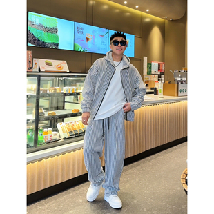 YULE语乐鱼骨纹休闲套装秋冬加绒加厚帽衫套装男款时尚百搭