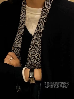 【现货】独家定制1854长条丝巾1oo%桑蚕丝束发带字母百搭丝巾