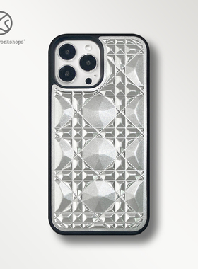 SS原创钻石纹立体皮革适用苹果13promax手机壳iPhone12新款保护时尚设计网红女神款小众女11高级感潮牌ins风