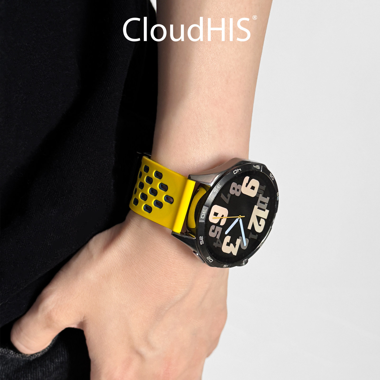 CLOUDHIS适用华为GT5表带watchgt4Pro手表带硅胶磁吸表带透气洞洞watch5新款夏季GT2男女款高级感替换带GT6