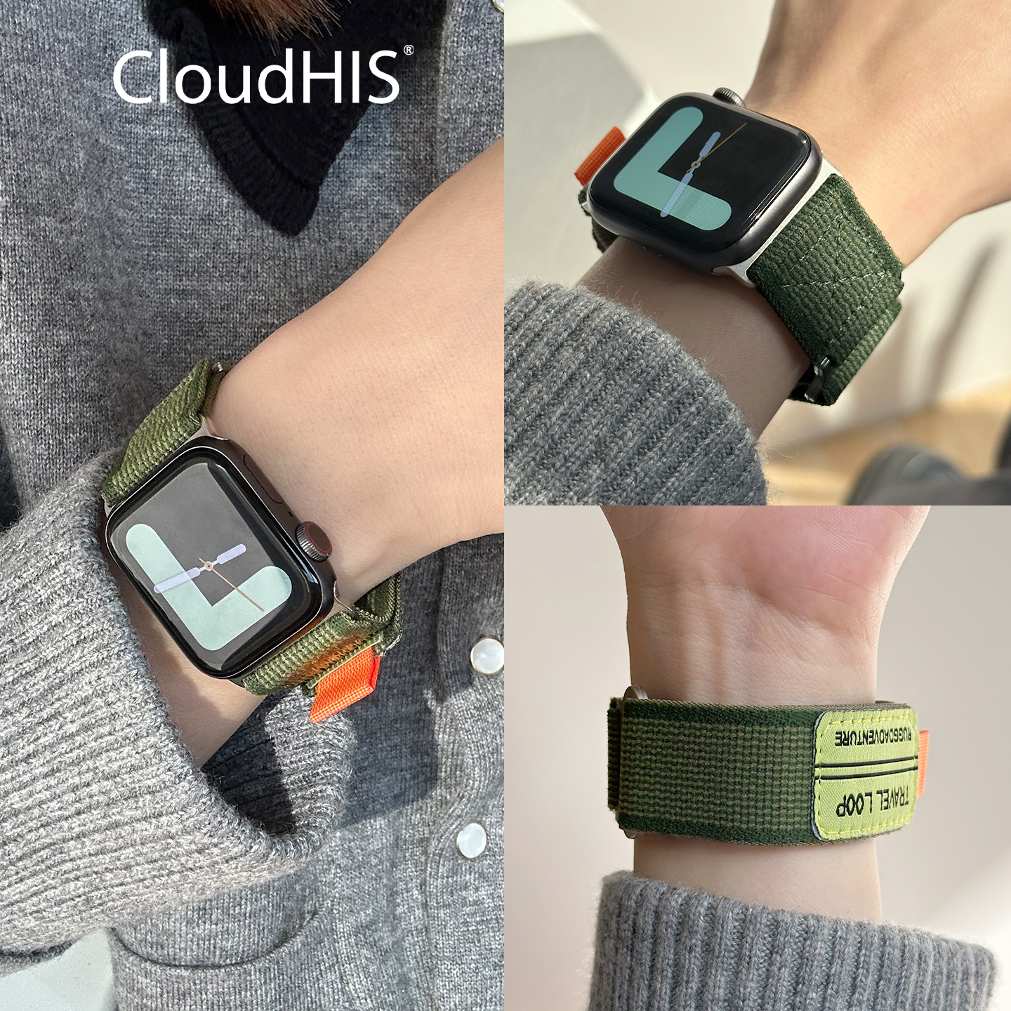 CLOUDHIS适用AppleWatchS10表带