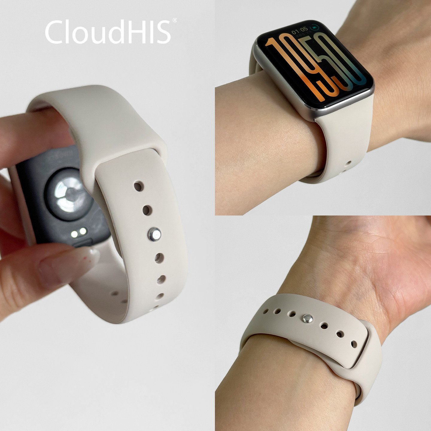 CloudHIS夏季新款适用小米手环9pro表带运动硅胶8Pro手腕带10智能手表带红米watch5替换表带红米watch6男女4