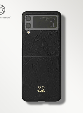 SS原创新款牛皮纸纹全包手机壳适用三星Galaxy ZFlip5保护套防摔fold5高级感w24flip小红书S22Ultra女款W23潮