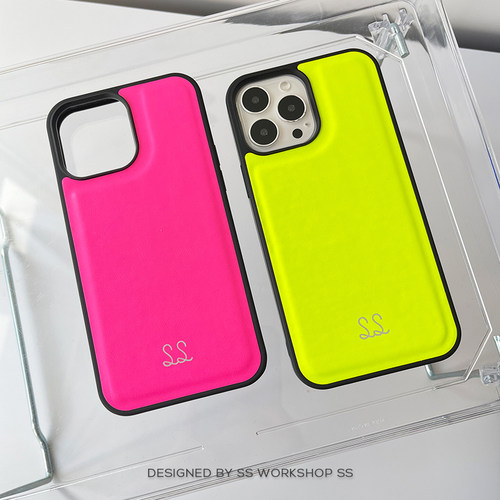 SS新款欧美荧光色高级感小羊皮纹