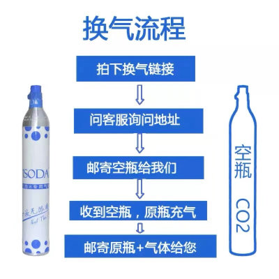 通用气瓶充气换气食品级二氧化碳CO2气瓶气罐服务气泡机苏打水机