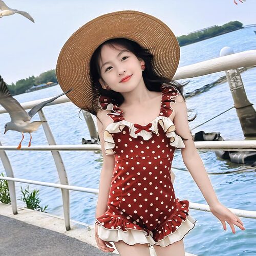 小女孩泳衣夏季新款儿童连体式泳装中小童韩系速干游泳衣度假泳装