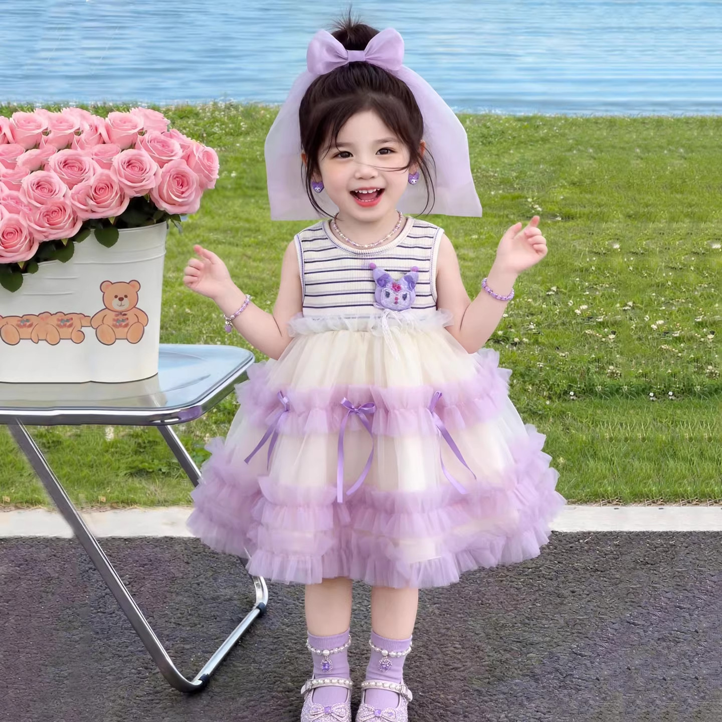 女童连衣裙夏季2026新款儿童夏天裙子女宝宝甜美公主裙洋气背心裙